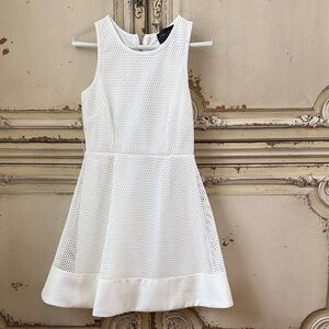 Romeo & Juliet Couture White Mesh Fit-and-Flare Dress